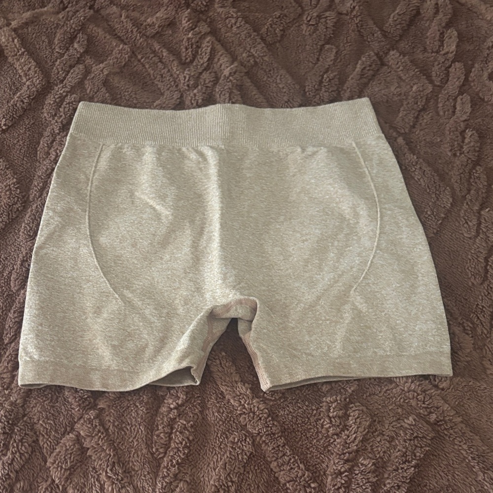 Beige Knit Shorts
